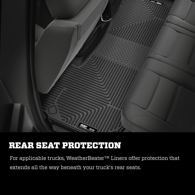 Husky Liners 09-10 Dodge Ram 1500 Ext Cab WeatherBeater Revestimientos de piso para segundo asiento, color negro