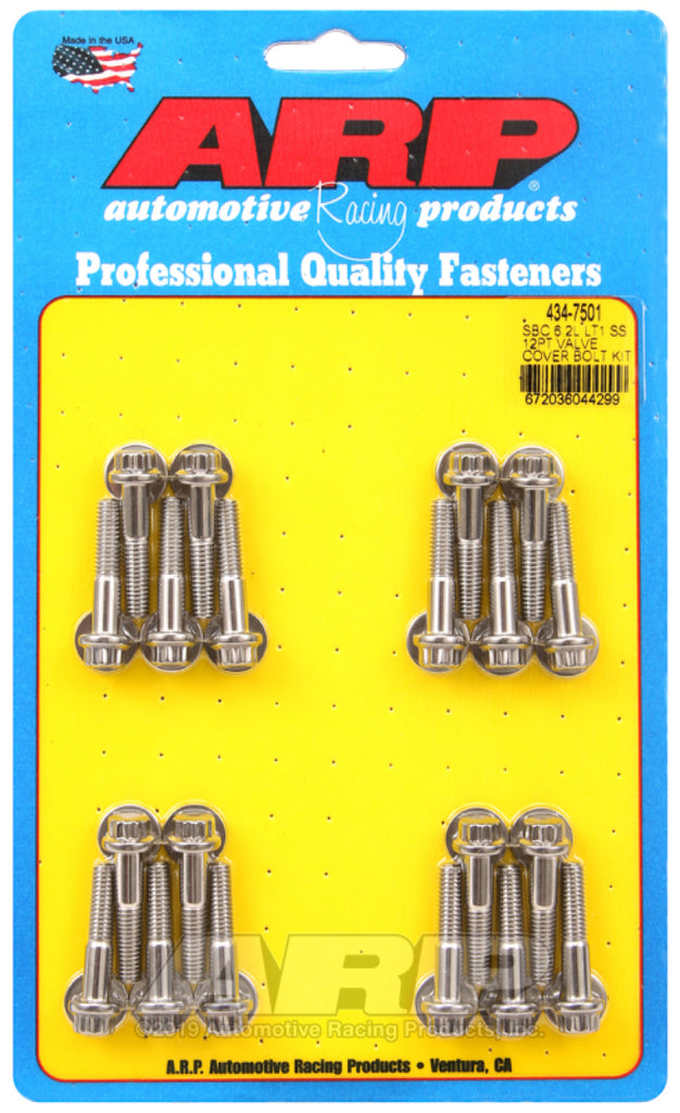 ARP Chevy LT1 6.2L Tapa de válvula 12pt Kit de pernos de acero inoxidable
