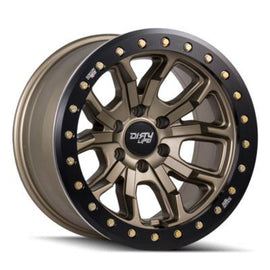 Dirty Life 9303 DT-1 17x9 / 5x127 BP / -12mm Offset / 78.1mm Hub Rueda de oro satinado - Beadlock