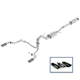 Ford Racing 15-18 F-150 5.0L Sistema de escape deportivo Cat-Back - Puntas de fibra de carbono de salida trasera