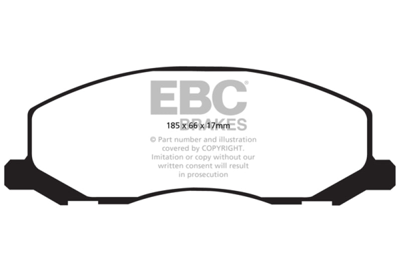 EBC 10-11 Saab 9-5 2.0 Turbo (rotor delantero de 13,3 pulgadas) Pastillas de freno delanteras Yellowstuff