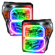 Cargar imagen en el visor de la galería, Oracle Ford F250/350 11-16 Dynamic Halo Kit - Square Ring Design - ColorSHIFT - Dynamic SEE WARRANTY