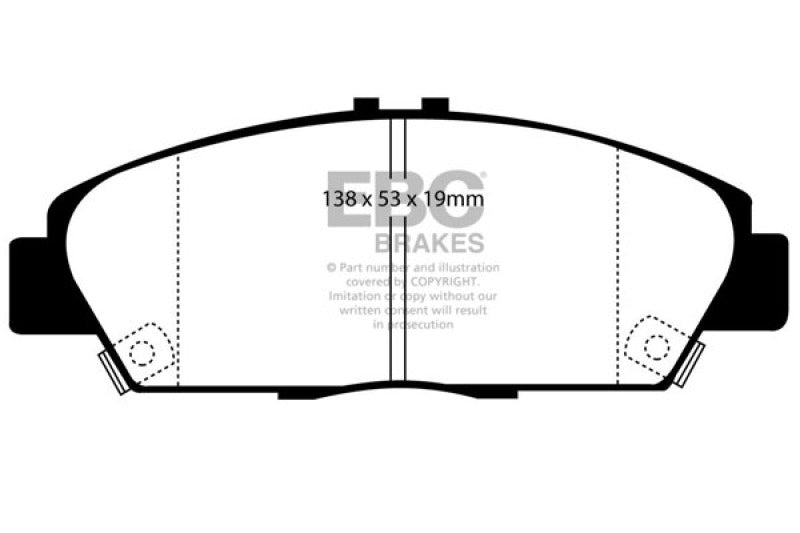 EBC 92-96 Honda Prelude 2.2 Pastillas de freno delanteras Greenstuff