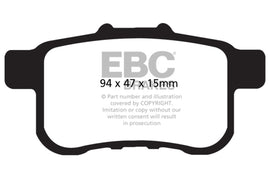 EBC 09-14 Acura TSX 2.4 Pastillas de freno traseras Greenstuff