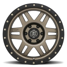 Cargar imagen en el visor de la galería, Rueda de bronce ICON de seis velocidades, 17 x 8,5, 6 x 5,5, 25 mm de compensación, 5,75 pulgadas, BS, 108,1 mm de diámetro