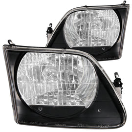 ANZO 1997.5-2003 Ford F-150 Faros delanteros de cristal negro G2
