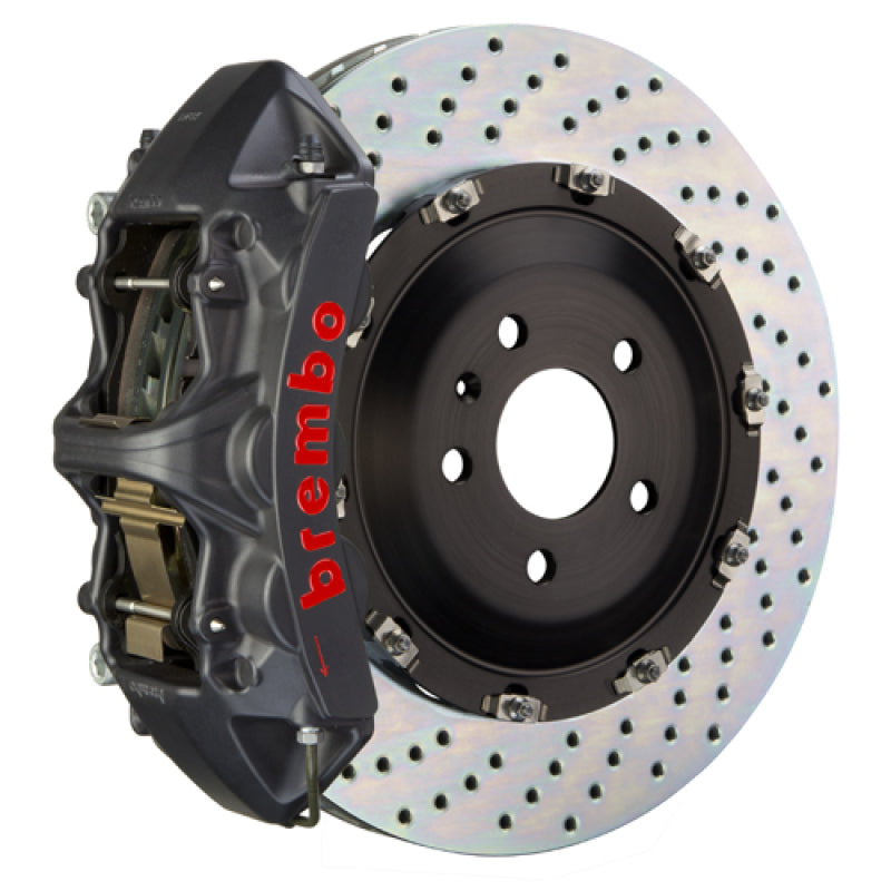 Brembo 03-08 SL55 AMG (Excl Black Series) Fr GTS BBK 6Pist Cast 405x34 2pc Rotor Perforado-Negro HA