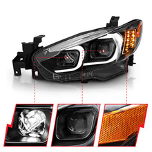 Cargar imagen en el visor de la galería, ANZO 2014-2015 Mazda 6 Projector Headlights w/ Plank Style Design Black