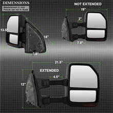 Cargar imagen en el visor de la galería, xTune 08-15 Ford Super Duty LED Telescoping Manual Mirrors - Smk (Pair) (MIR-FDSD08S-G4-MA-RSM-SET)