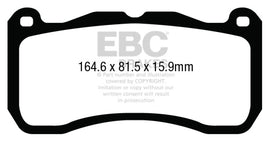 EBC 13-14 Ford Mustang 5.8 Sobrealimentado (GT500) Pastillas de freno delanteras Shelby Redstuff