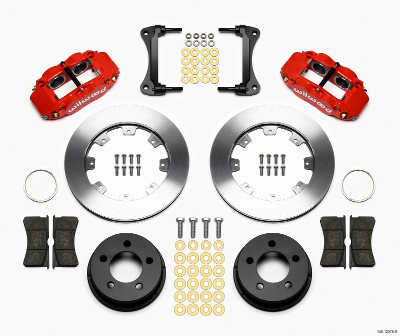 Wilwood Narrow Superlite 4R Front Kit 12.19in Drilled Red 87-89 Jeep YJ