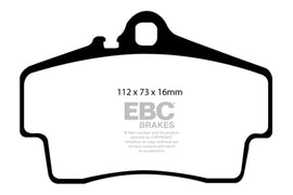 EBC 98-05 Porsche 911 (996) (solo rotor de hierro fundido) 3.4 Carrera 2 Pastillas de freno traseras Bluestuff