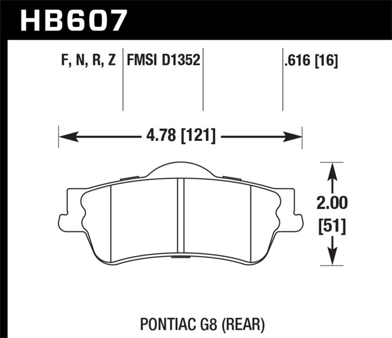 Hawk 08-09 Pontiac G8 3.6 Base/6.0 Pastillas de freno traseras de cerámica de rendimiento