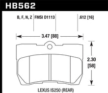 Cargar imagen en el visor de la galería, Pastillas de freno traseras Hawk Lexus 06-07 GS300/ 06-08 IS250 HPS Street