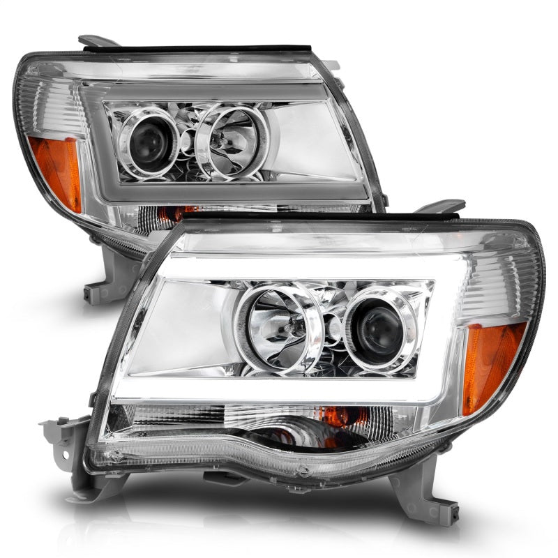 ANZO 2005-2011 Toyota Tacoma proyector faros con barra de luz carcasa cromada