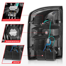Cargar imagen en el visor de la galería, ANZO 2014-2018 GMC Sierra luces traseras LED carcasa negra lente transparente