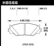 Cargar imagen en el visor de la galería, Hawk 06-08 Lexus IS250 Pastillas de freno delanteras de cerámica de alto rendimiento