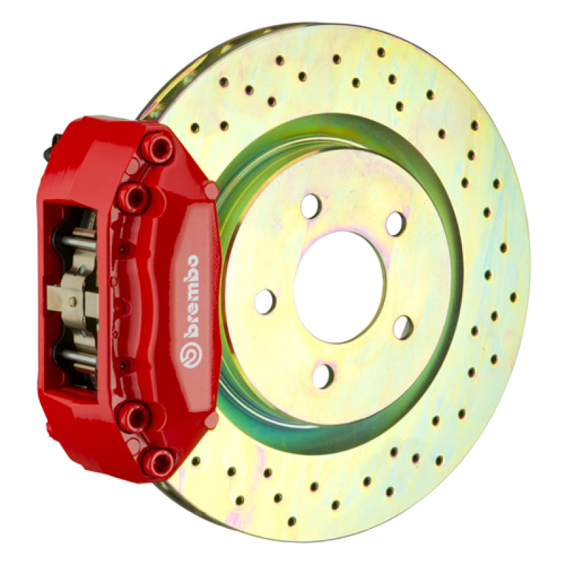 Brembo 15-21 Golf (Mk7) Delantero GT BBK 4 pistones fundidos 2 piezas 330x28 1 pieza rotor perforado-rojo