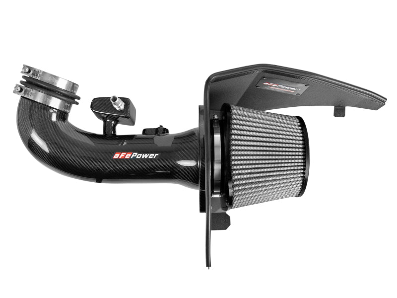 aFe 19-21 GM Trucks 5.3L/6.2L Track Series Sistema de admisión de aire frío de fibra de carbono con filtros Pro Dry S