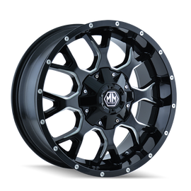 Mayhem 8015 Warrior 20x9 / 6x135 BP / -8mm Offset / 106mm Hub Black w/ Milled Spokes Wheel