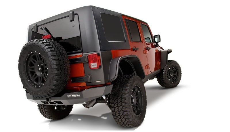 Bushwacker 07-18 Jeep Wrangler Unlimited Flat Style Flares 4 piezas 4 puertas Sport Utility solamente - Negro