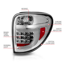 Cargar imagen en el visor de la galería, ANZO 2004-2007 Dodge Grand Caravan luces traseras LED con barra de luz, carcasa cromada, lente transparente
