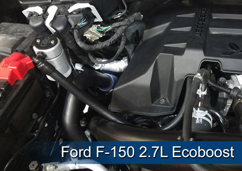 J&amp;L 2011-2024 Ford F-150 2.7L/3.5L/5.0L Passenger Side Oil Separator 3.0 - Clear Anodized