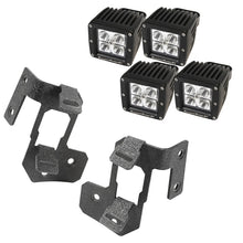 Cargar imagen en el visor de la galería, Rugged Ridge 07-18 Jeep Wrangler JK Textured Black Square A-Pillar LED Light Mount Kit