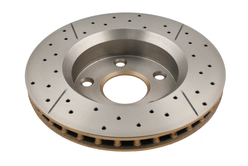 DBA 07-17 Jeep Wrangler Rotor delantero perforado y ranurado Street Series X-Gold