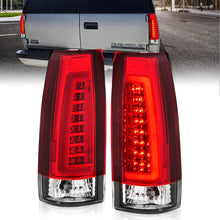 Cargar imagen en el visor de la galería, ANZO 1999-2000 Cadillac Escalade luces traseras LED con carcasa cromada, par de lentes rojas/transparentes