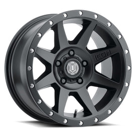ICON Rebound 17x8.5 5x5.5 0mm Offset 4.75in BS Rueda negra satinada