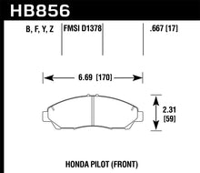 Cargar imagen en el visor de la galería, Hawk 09-15 Honda Pilot HPS 5.0 Front Brake Pads