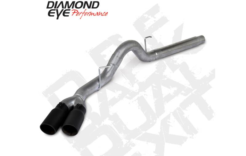 Diamond Eye 18-19 Ford 3.0L Powrstrke F150 - Kit trasero DPF de 4 pulgadas 409SS Sprt Dual con puntas 4512BRA-DEBK