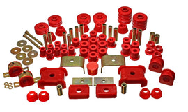 Suspensión energética 73-80 Chevy/GMC 4WD (con resortes delanteros originales) Juego de bujes maestros Hyper-flex rojos