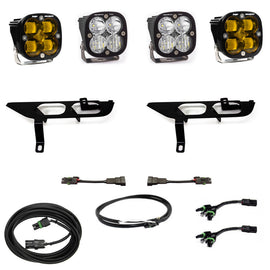 Baja Designs 2021+ Ford F150 Kit de bolsillo antiniebla SAE Amber Squadron Sport DC con Upfitter