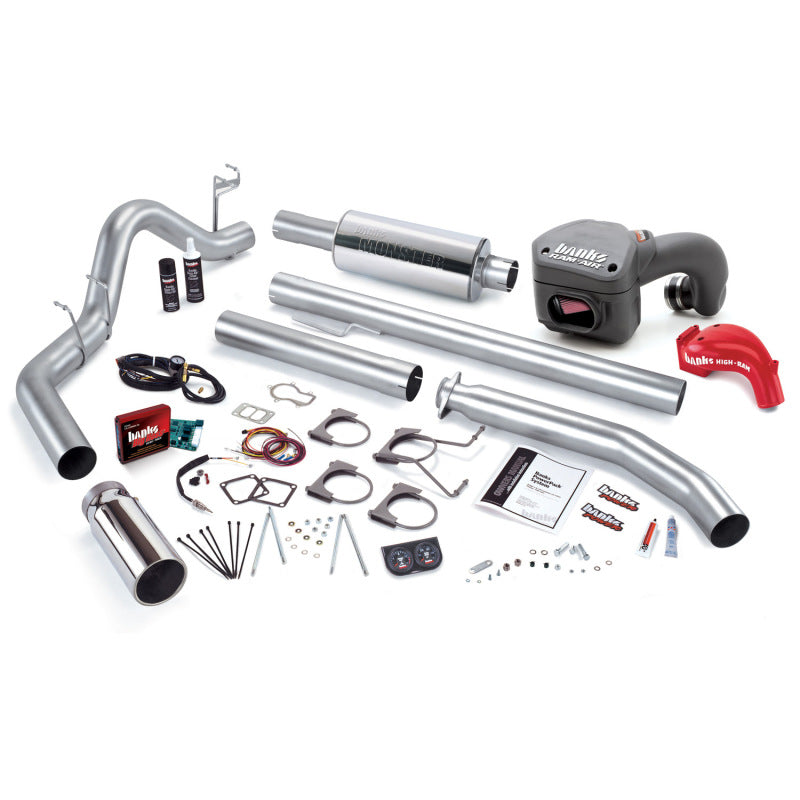 Banks Power 02 Dodge 5.9L 235Hp Ext Cab PowerPack System - Escape simple SS con punta cromada