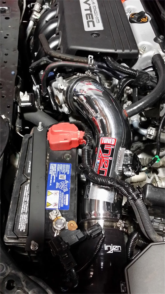 Injen 12-15 Honda Civic Si 9th Gen/13-15 Acura ILX 2.4L 4Cyl Entrada de aire frío verdadera pulida con MR Tech