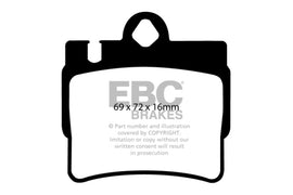 EBC 01-02 Mercedes-Benz CL55 AMG 5.5 Pastillas de freno traseras Yellowstuff