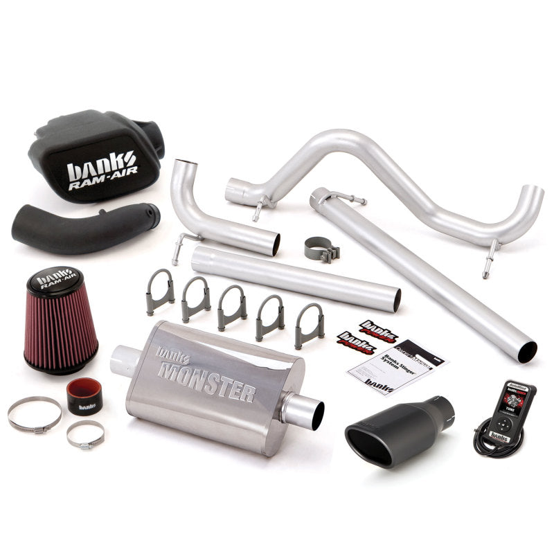 Banks Power 07-11 Jeep 3.8L Wrangler - 4dr Stinger Sys con AutoMind - Escape único SS con punta negra