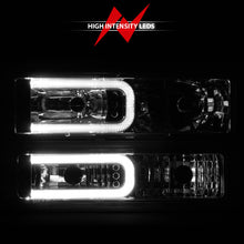 Cargar imagen en el visor de la galería, ANZO 88-98 Chevrolet C1500 Faros delanteros de cristal con barra de luz, carcasa cromada con marcadores laterales de señal, 8 piezas