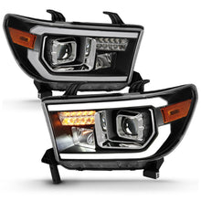 Cargar imagen en el visor de la galería, ANZO 2007-2014 Toyota Tundra Proyector Barra de luz HL Negro Ámbar (Led Luz Alta) (Versión Halógena)