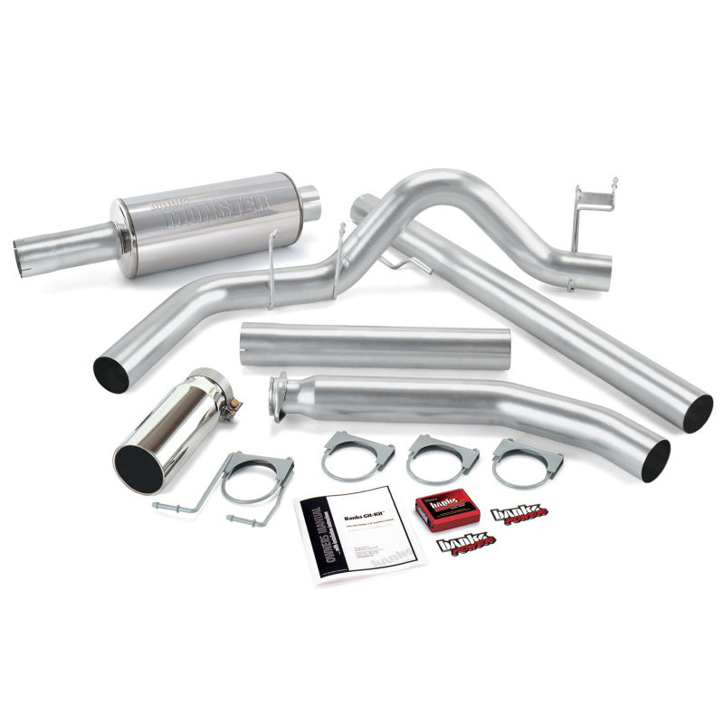 Banks Power 02 Dodge 5.9L Std Cab Git-Kit - Escape simple SS con punta cromada