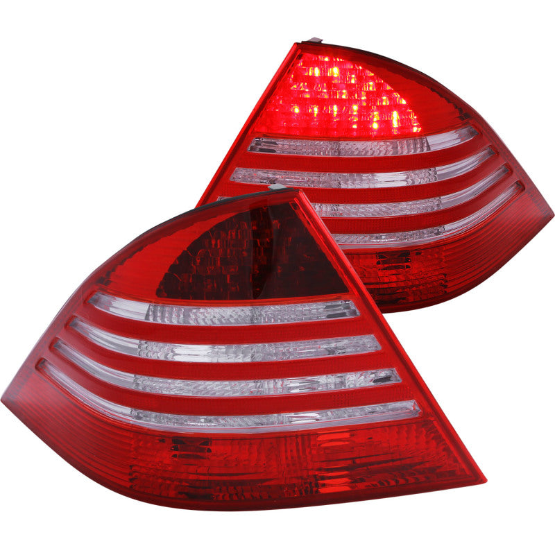 ANZO 2000-2005 Mercedes Benz Clase S W220 luces traseras LED rojo/transparente