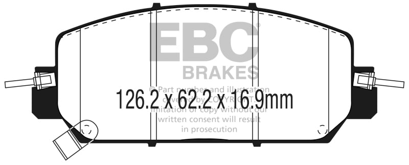 EBC 2017+ Honda CR-V 1.5L Turbo Pastillas de freno delanteras Yellowstuff
