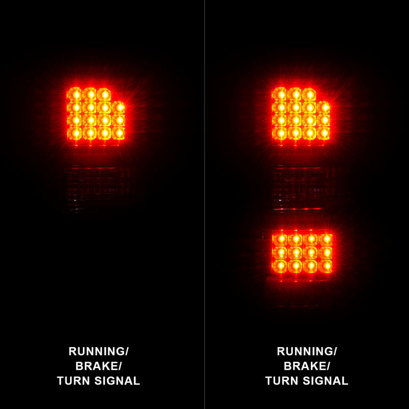 ANZO 2014-2018 GMC Sierra luces traseras LED carcasa negra lente transparente