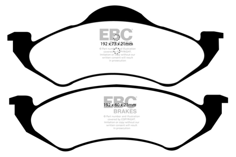 EBC 99 Dodge Dakota 2WD 2.5 Pastillas de freno delanteras Yellowstuff