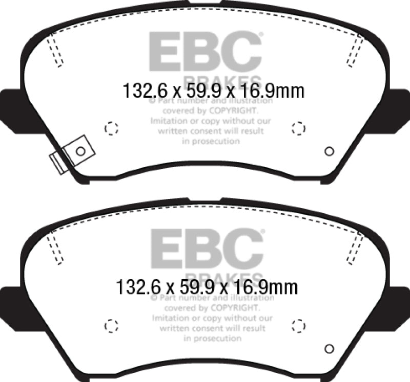 EBC 2017 Hyundai Elantra Gt 2.0L Pastillas de freno delanteras Redstuff