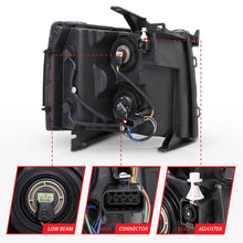 Cargar imagen en el visor de la galería, ANZO 2007-2013 Chevrolet Silverado Faros delanteros de cristal, color negro