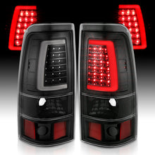 Cargar imagen en el visor de la galería, ANZO 1999-2002 Chevy Silverado 1500 luces traseras LED estilo tablón negro con lente transparente