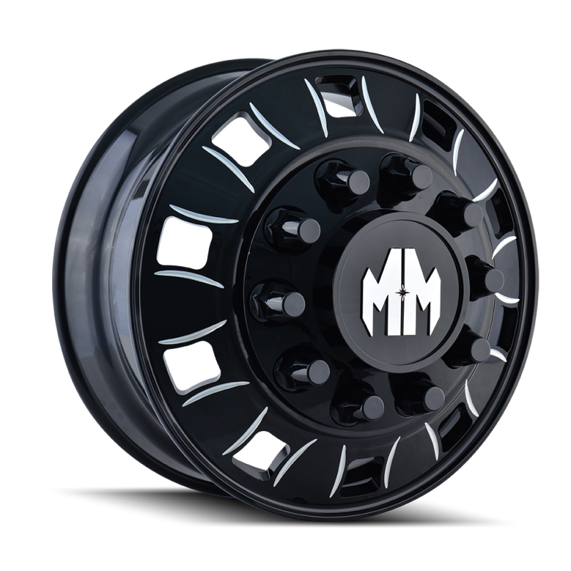 Mayhem 8180 BigRig 22x8.25 / 10x285.75 BP / 169mm Offset / 220.1mm Buje Rueda Delantera Negra/Radios Fresados